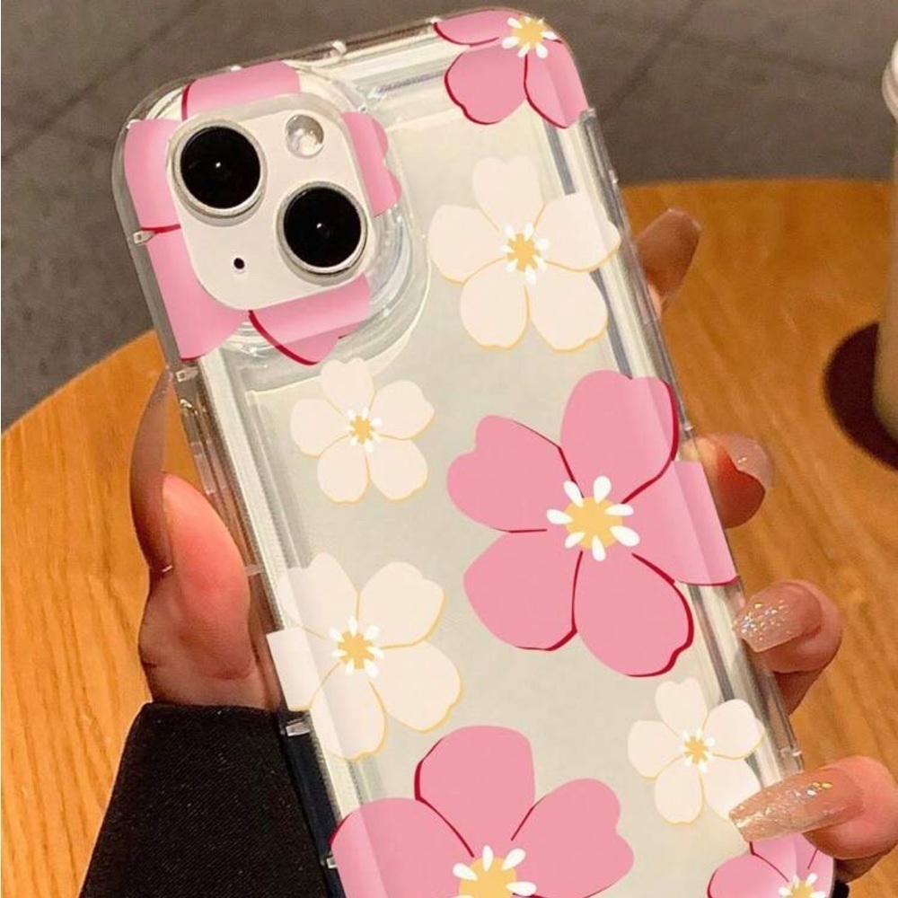 ⚠️Clearance iPhone 15/Pro/Pro Max Clear Floral Pink Phone Case